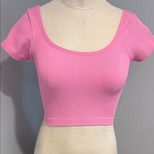 American Eagle Ribbed Short Sleeve Crop Top Size XS